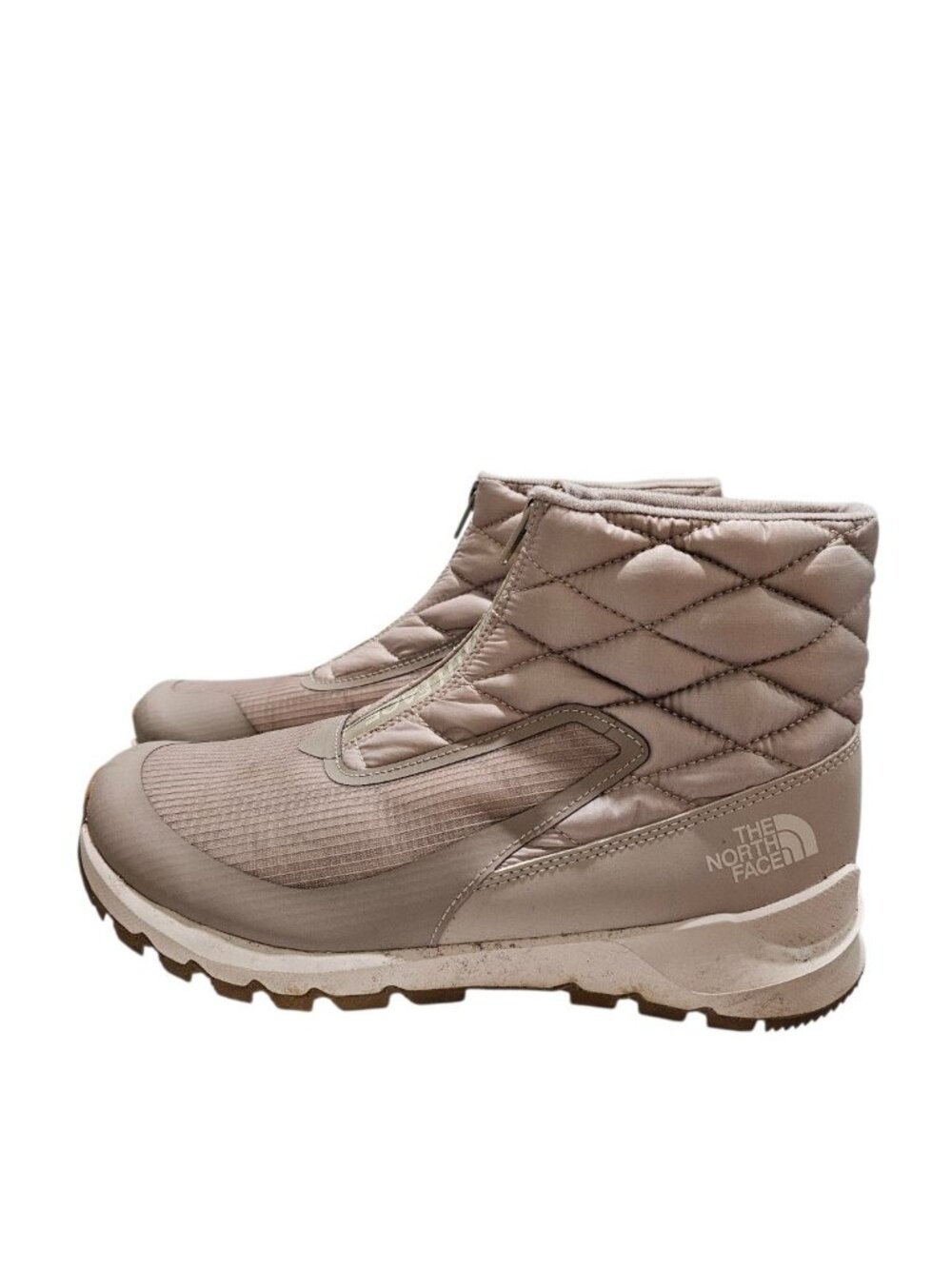 The North Face Womens 10 Thermoball Eco Quilted Zip Boots Taupe Rare Gorpcore - Picture 2 of 7